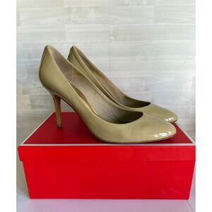 Coach Women Pumps Nala Leather 9M Cappuccino Beige Pointed Toe Stiletto w/Box 💜